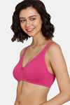Zivame Double Layered Non Wired Full Coverage Post Breast Surgery Bra - Fuchsia Red — thumbnail 3